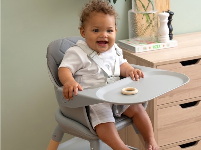 Beige 6in1 High Chair - Natural Grey | Clair de Lune