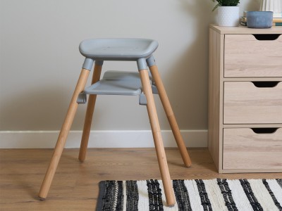 Beige 6in1 High Chair - Natural Grey | Clair de Lune