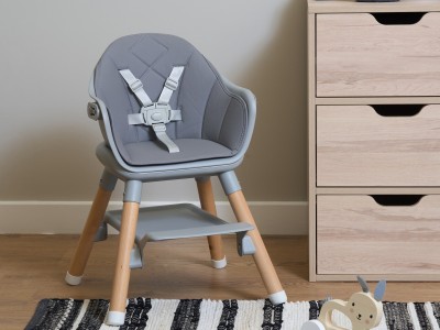 Beige 6in1 High Chair - Natural Grey | Clair de Lune