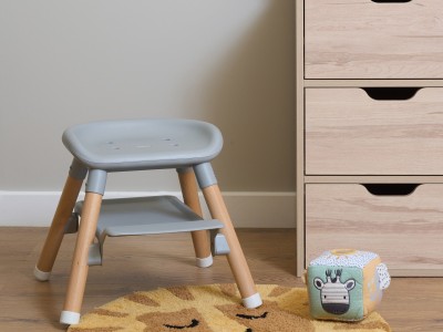 Beige 6in1 High Chair - Natural Grey | Clair de Lune