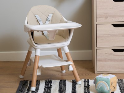 Beige 6in1 High Chair - Natural Beige | Clair de Lune