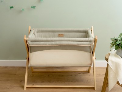 Cream Organic Folding Crib - Sage | Clair de Lune