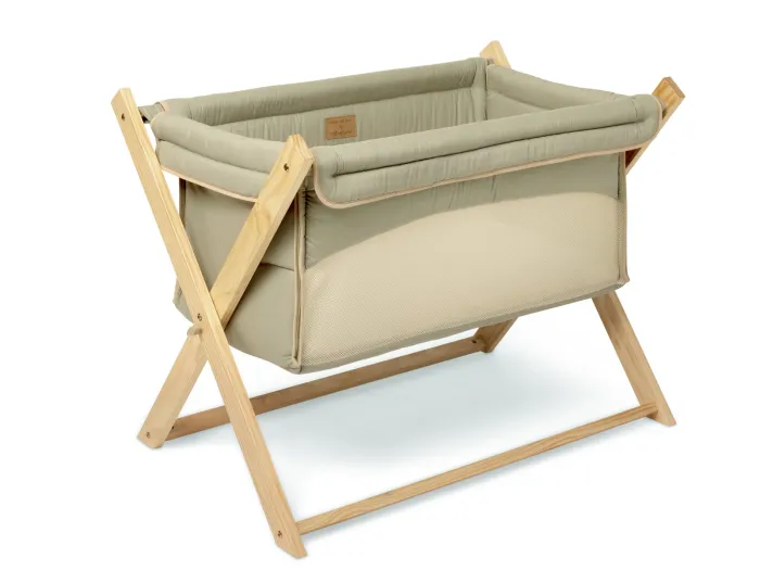 Cream Organic Folding Crib - Sage | Clair de Lune