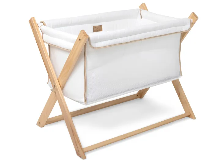 Cream Organic Folding Crib - White | Clair de Lune