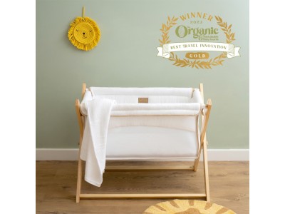 Cream Organic Folding Crib - White | Clair de Lune