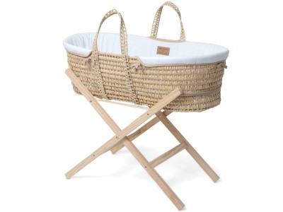 Organic Palm Moses Basket - White | Clair de Lune