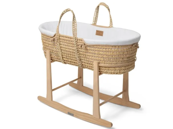 Organic Palm Moses Basket - White | Clair de Lune