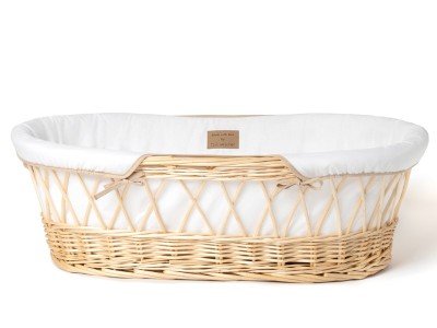 Organic Wicker Moses Basket - White | Clair de Lune