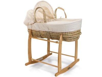 Waffle Palm Moses Basket - Cream | Clair de Lune