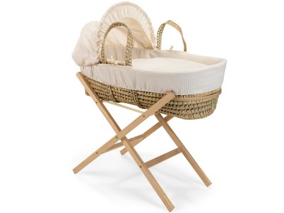 Waffle Palm Moses Basket - Cream | Clair de Lune