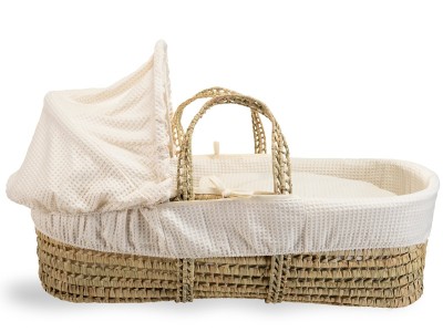 Waffle Palm Moses Basket - Cream | Clair de Lune
