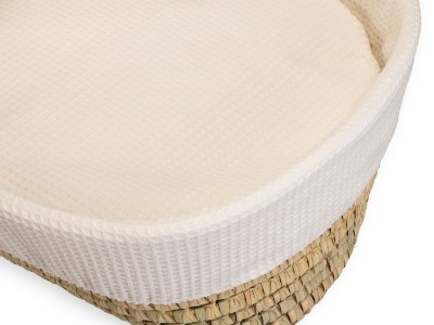 Waffle Palm Moses Basket - Cream | Clair de Lune