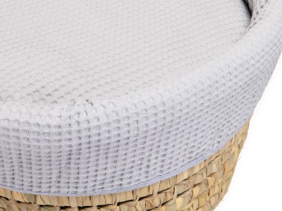 Waffle Palm Moses Basket - Grey | Clair de Lune