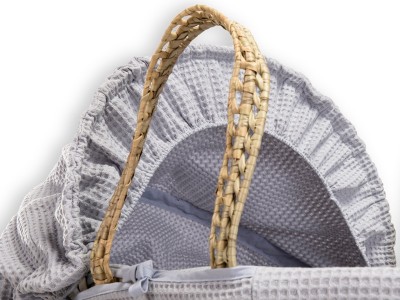Waffle Palm Moses Basket - Grey | Clair de Lune