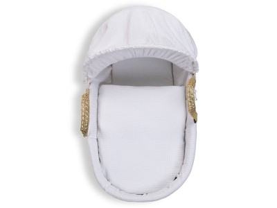 Waffle Palm Moses Basket - White | Clair de Lune