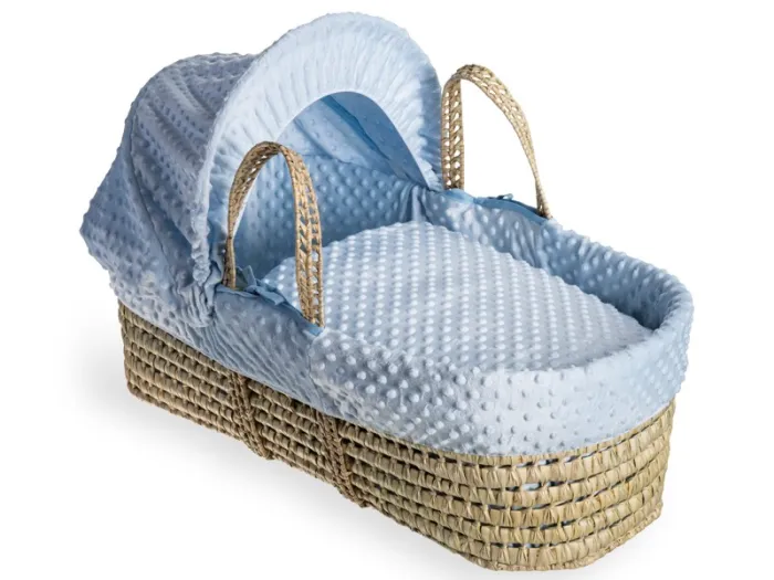 Dimple Palm Moses Basket - Blue | Clair de Lune