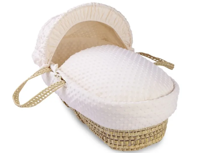 Dimple Palm Moses Basket - Cream | Clair de Lune