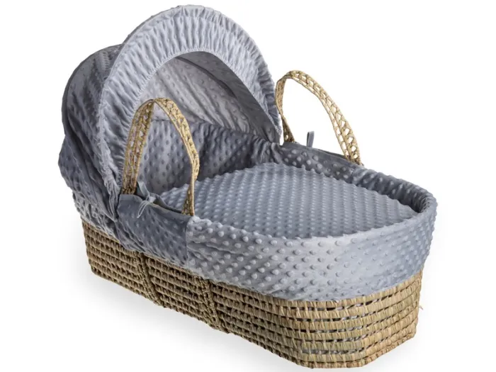 Dimple Palm Moses Basket - Grey | Clair de Lune