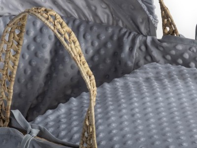 Dimple Palm Moses Basket - Grey | Clair de Lune