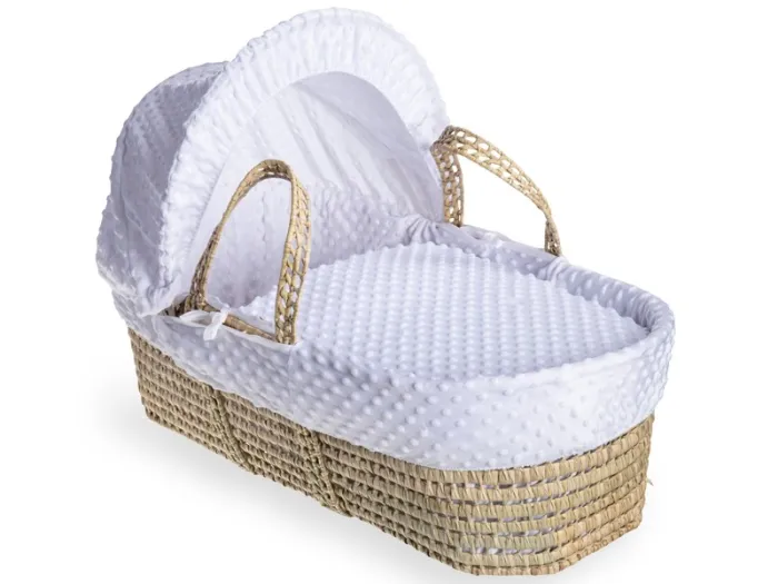 Dimple Palm Moses Basket - White | Clair de Lune