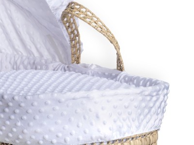 Dimple Palm Moses Basket - White | Clair de Lune