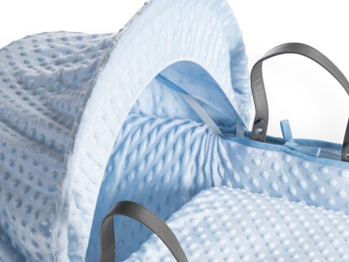 Kinder Valley Palm Moses Basket - Dimple Grey - Everything Baby