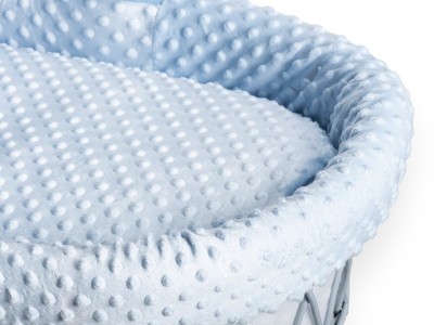 Dimple Grey Wicker Moses Basket - Blue | Clair de Lune