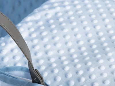 Dimple Grey Wicker Moses Basket - Blue | Clair de Lune