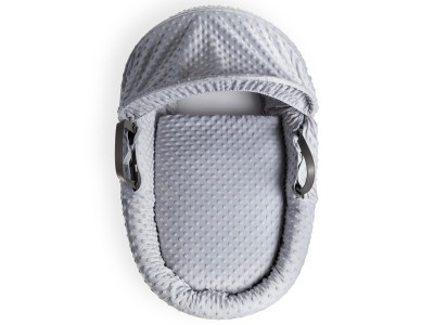 Dimple Grey Wicker Moses Basket - Grey | Clair de Lune