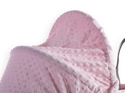 Dimple Grey Wicker Moses Basket - Pink | Clair de Lune