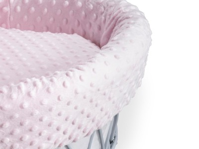 Dimple Grey Wicker Moses Basket - Pink | Clair de Lune