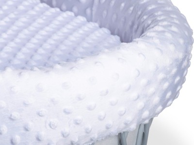 Dimple Grey Wicker Moses Basket - White | Clair de Lune