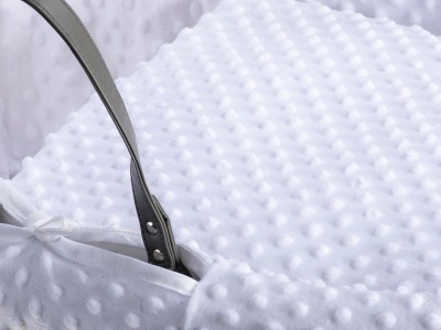 Dimple Grey Wicker Moses Basket - White | Clair de Lune