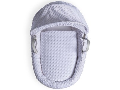 Clair de Lune Dimple White Wicker Moses Basket - White