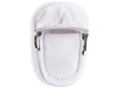 Clair de Lune Waffle Grey Wicker Moses Basket - White