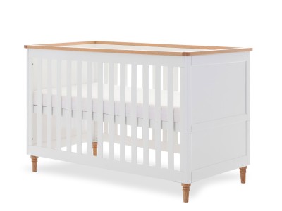 Obaby Orla Cot Bed - White with Natural | Baby Snooze