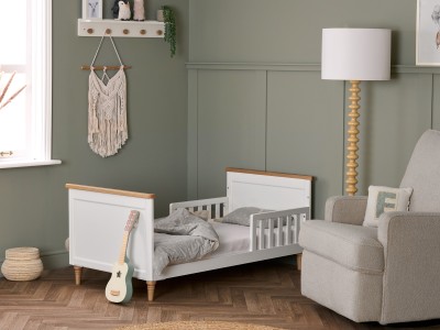 Obaby Orla Cot Bed - White with Natural | Baby Snooze