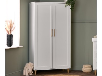 Obaby Orla Double Wardrobe - White with Natural | Baby Snooze