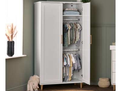 Obaby Orla Double Wardrobe - White with Natural | Baby Snooze