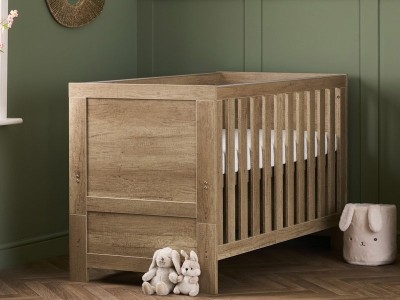 Obaby Nika Mini Cot Bed - Grey Wash | Baby Snooze