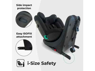 MBCS300 Easy Spin R129 Car Seat with Top Tether – Black