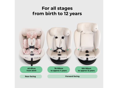 My Babiie MBCS300 Easy Spin R129 Car Seat with Top Tether - Pink Leopa