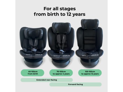 MBCS200 Spin R129 Car Seat with Top Tether - Black