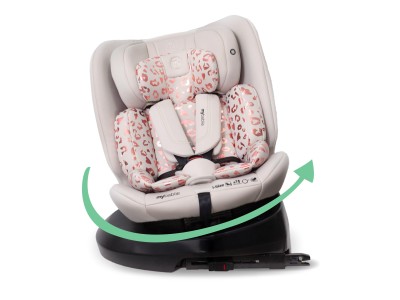 MBCS200 Spin R129 Car Seat with Top Tether – Pink Leopard