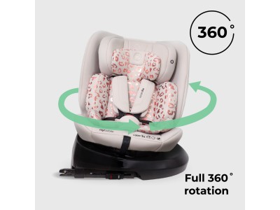 MBCS200 Spin R129 Car Seat with Top Tether – Pink Leopard