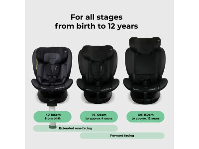 MBCS400 Spin R129 Car Seat with Support Leg – Black