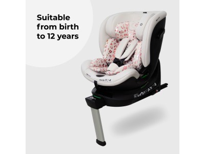 My Babiie MBCS400 Spin R129 Car Seat with Support Leg - Pink