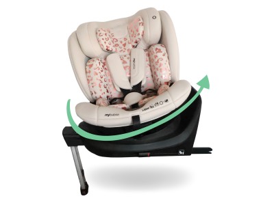 My Babiie MBCS400 Spin R129 Car Seat with Support Leg - Pink