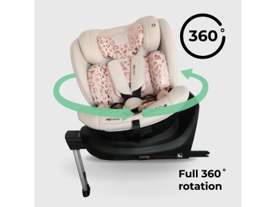 My Babiie MBCS400 Spin R129 Car Seat with Support Leg - Pink
