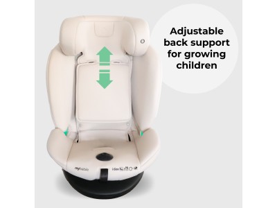 My Babiie MBCS400 Spin R129 Car Seat with Support Leg - Pink